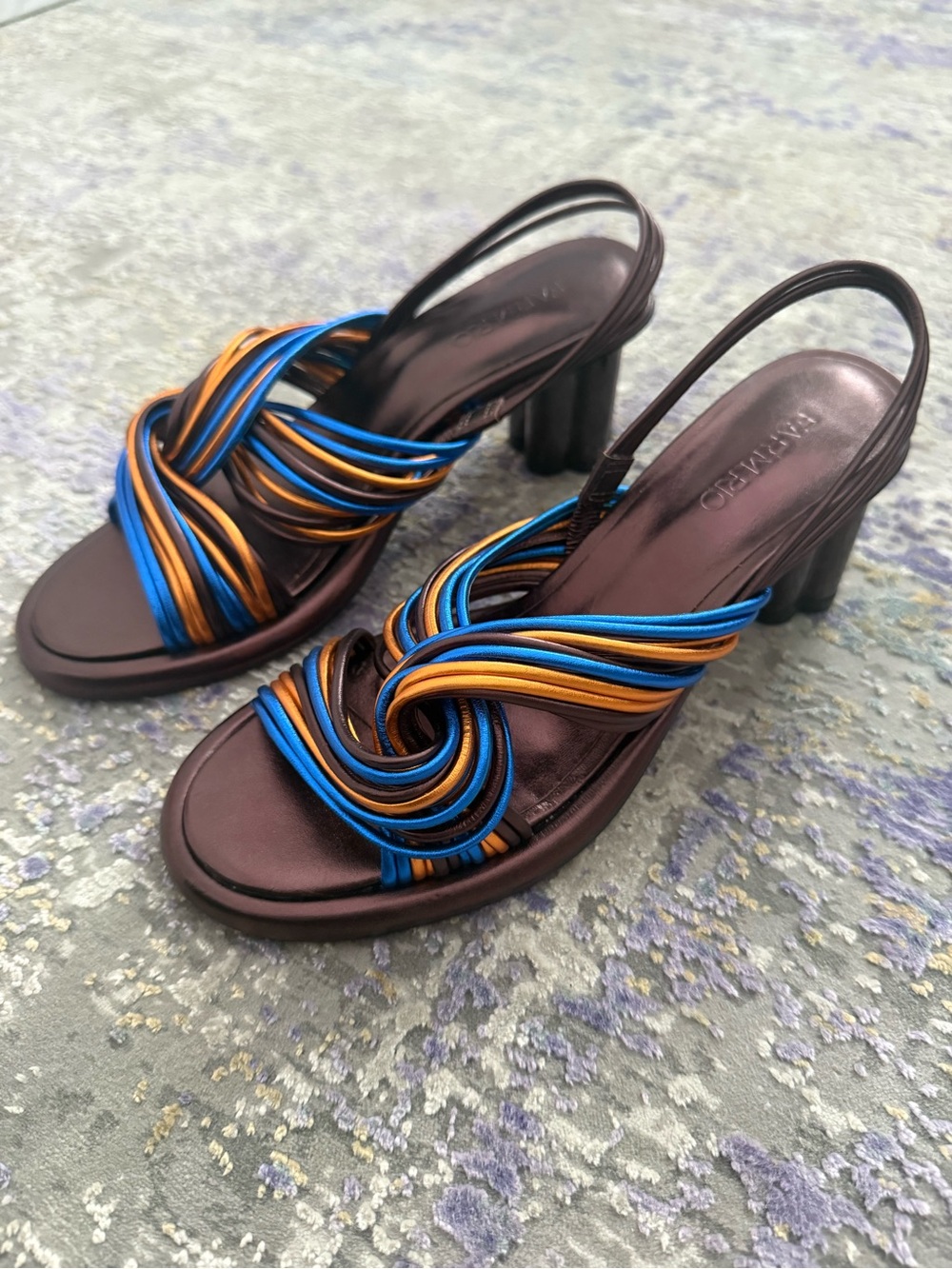 Farm Rio Metallic Knotted Strappy Sandals - Size 5